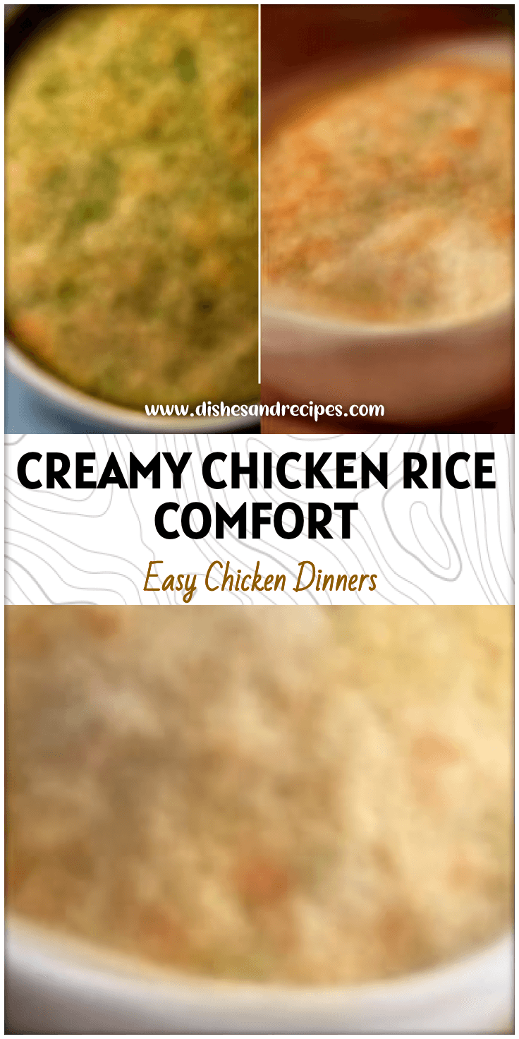 Baked creamy shredded chicken rice casserole with carrots and mixed vegetables in a family-style dish.